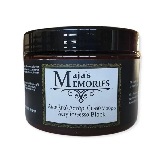 Ακρυλικό Αστάρι Gesso Μαύρο, Maja's Memories, 300ml
