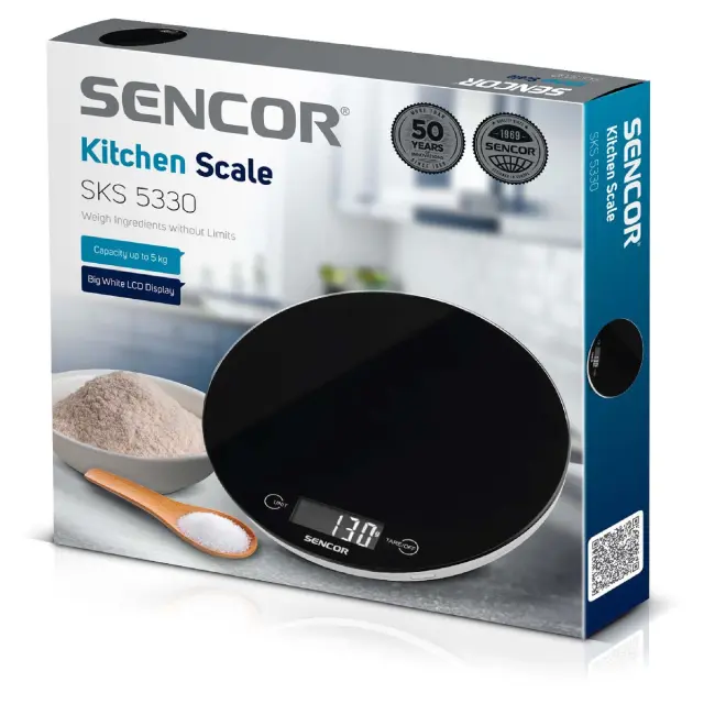 Ζυγαριά Κουζίνας 5kg Sencor SKS 5330 Μαύρη 2