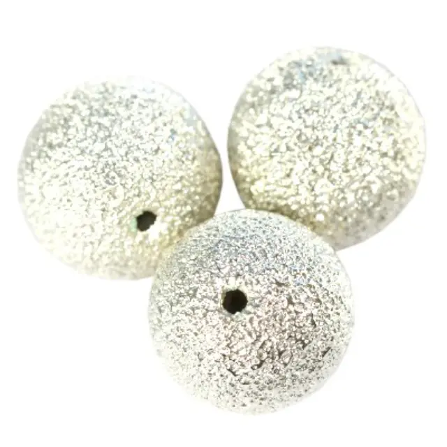 Επιμεταλλωμένη Χάντρα Sprinkled Silver Ø12mm - 10τεμ