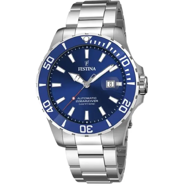 Festina Automatic, Men's Automatic Watch, Grey Silver Stainless Steel Bracelet F20531/3