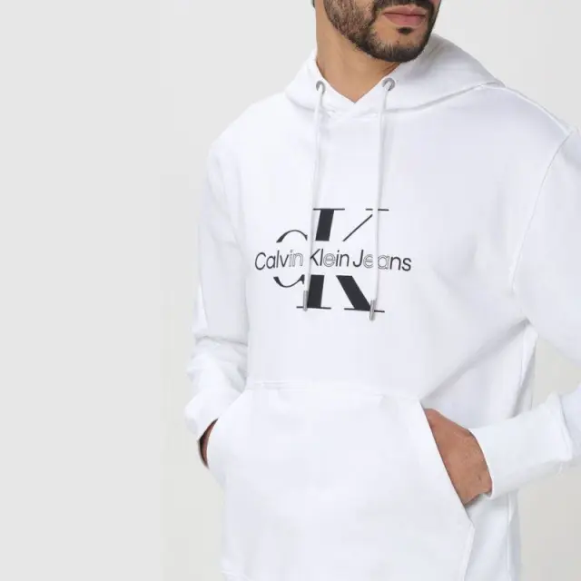 Calvin Klein - Ανδρικό Φούτερ Regular Fit J30J325429-YAF Λευκό - 2XL