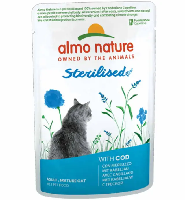 Almo Nature Functional Cat Adult Sterilized Φακελάκι Βακαλάος 70gr Μονόχρωμο