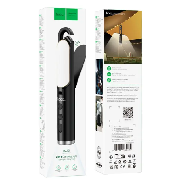 Camping Light/ Φακός Hoco HX13 3W 160 Lumens με Διαφορετικά Είδη Φωτισμού και 3 Διαφορετικά Επίπεδα Φωτεινότητας Απόσταση 50m 2