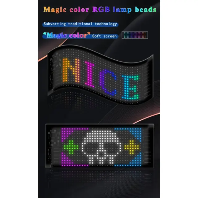 Εύκαμπτη Κυλιόμενη Ψηφιακή Επιγραφή MATRIX Pixel LED 10W USB 2.0 Αδιάβροχο IP65 RGB - Bluetooth Control GLB-106-0001 2