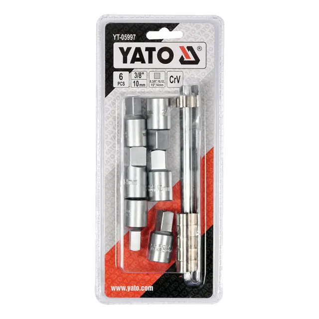 Yato Ταπόκλειδα-Καρυδάκια 3/8" 6τμχ YT-05997 2