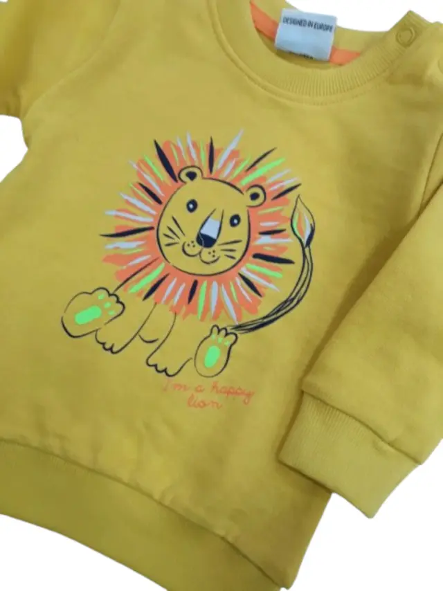 Μπλουζάκι Μακρυμάνικο Φούτερ I am Happy Lion Venere Yellow 8020620 - 12 M (80cm) 3