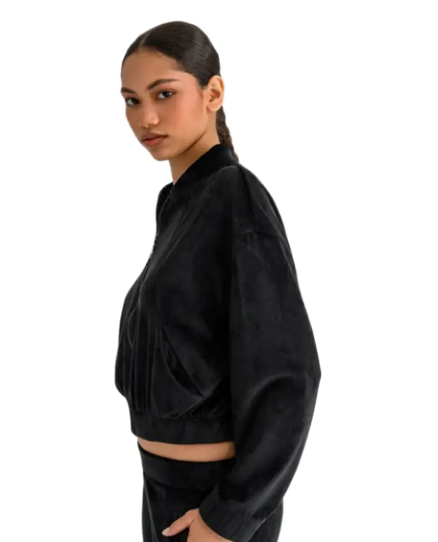 Bodytalk γυναικεία βελουτέ κροπ ζακέτα με στρας 1262-908422-1 2