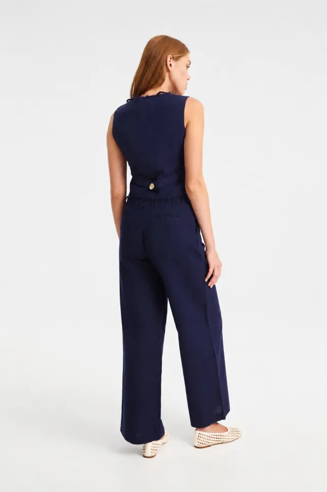 Λινή Παντελόνα Wide Leg REGINE TROUSER - XS 3