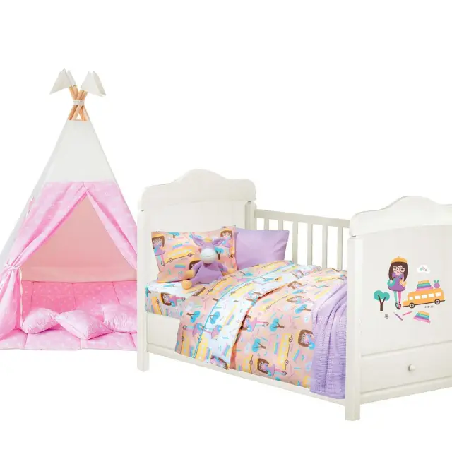 6380 Κουβερλί Κούνιας Fun 120x160 Das baby Σομόν