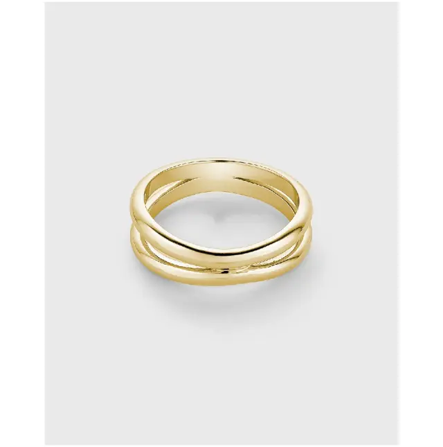 Vogue Διπλό δαχτυλίδι από επιχρυσωμένο Ασήμι 925° 20170402101