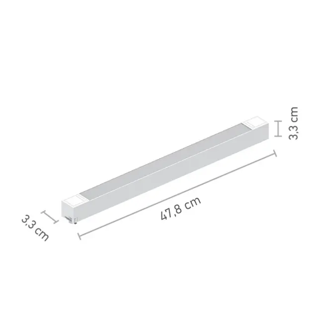 InLight Γραμμικό φωτιστικό LED 35W 3000K για μονοφασική ράγα σε λευκή απόχρωση D:47,5cmX3,3cm (T02701-WH) 2