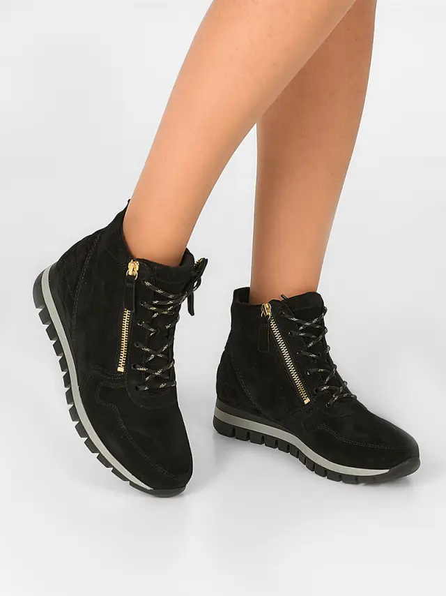 Gabor Μποτάκια Γυναικείο δέρμα Nubuck Μαύρο GAB/56455 47-SCHWARZ 2