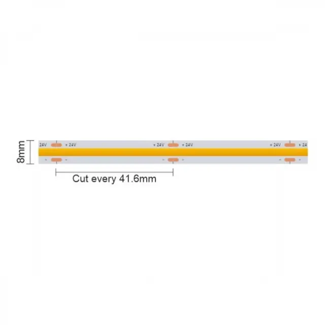 Spot Light Ταινία LED Φυσικό Λευκό Φως 5m Τύπου COB με Τηλεχειριστήριο