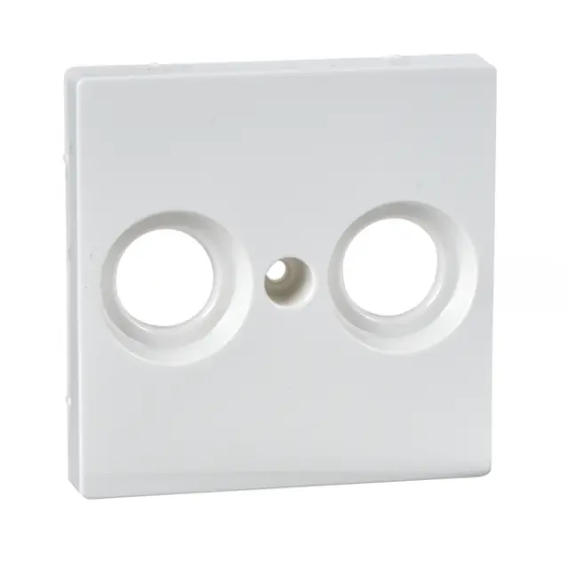 Central plate for antenna socket-outlets 2 holes, polar white, glossy, System M