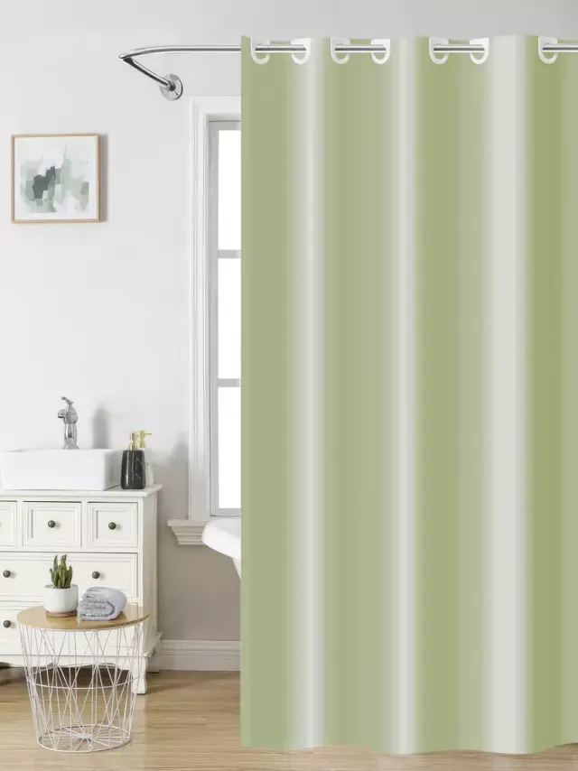 Κουρτίνα Μπάνιου 180x200 Με Κρίκους Nima Light Khaki 100% Πολυέστερ