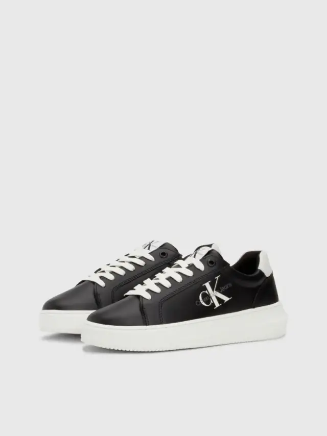 Calvin Klein - Γυναικεία Δερμάτινα Sneakers Chunky Cupsole Mono Wn YW0YW00823-BDS Μαύρο 2