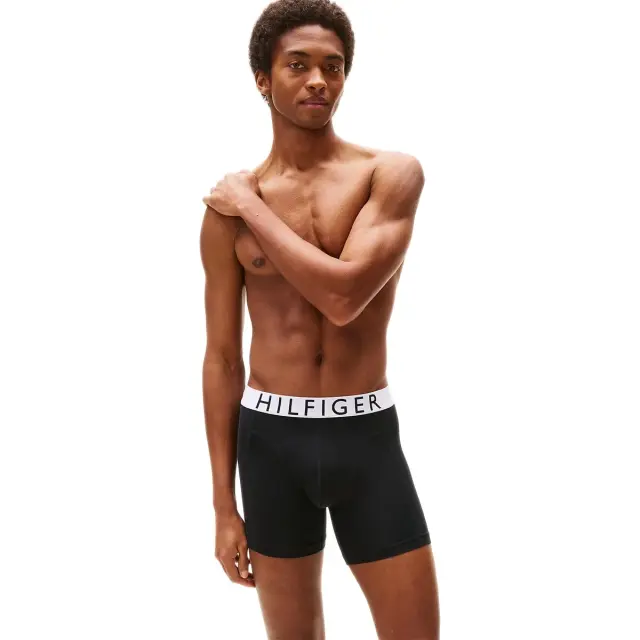 Tommy Hilfiger Ανδρικό Boxer Logo Waistband - Τριπλό Πακέτο, Χρώμα Μαύρο-Μαύρο-Μαύρο 3