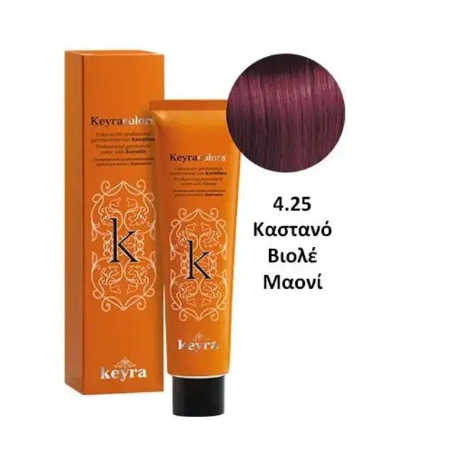 Keyra Επαγγελματική Βαφή Μαλλιών 100ml Νο4.25-Καστανό Βιολέ Μαονί