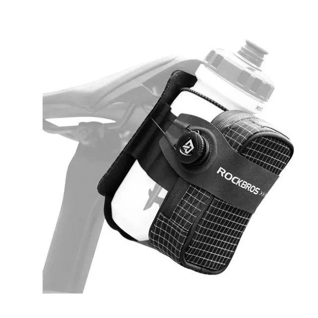 Rockbros P010 0.2L Bike Saddle Bag with 0.6L Bottle Holder Black