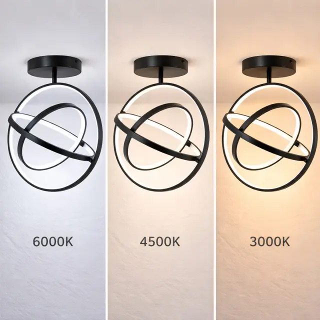 VenCore Orbital Black - Μοντέρνο Φωτιστικό Οροφής Πλαφονιέρα LED 45W Μαύρο Αλουμίνιο με Ρυθμιζόμενο CCT Λευκό - Ημέρας - Θερμό & Χειριστήριο - Φ39 x Υ42cm (7741-20043) 3