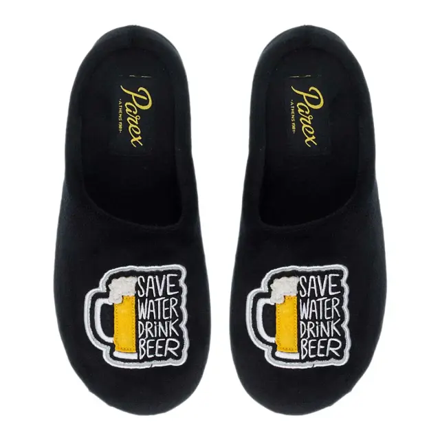 Parex Ανδρικές Παντόφλες Drink Beer, Χρώμα Μαύρο
