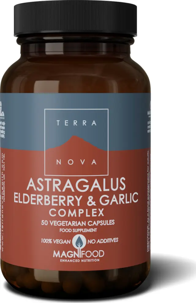TerraNova Astragalus Elderberry & Garlic Συμπλήρωμα για την Ενίσχυση του Ανοσοποιητικού 50 φυτικές κάψουλες