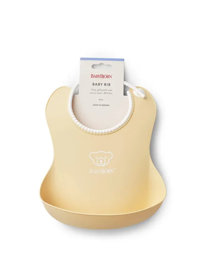 BABYBJÖRN Baby Bib, Powder yellow 2-pack 7317680467669 2