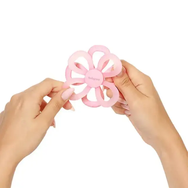 BabyOno Μασητικό από Μαλακή Σιλικόνη Pink Flower 2