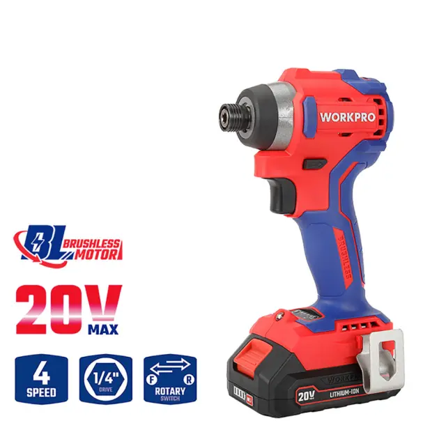 WORKPRO ΕΠΑΝΑΦΟΡΤΙΖΟΜΕΝΟ ΚΑΤΣΑΒΙΔΙ ΠΑΛΜΙΚΟ 20V-Li BL 220Nm. (2×2,0AH) WP390102 (PROFI)
