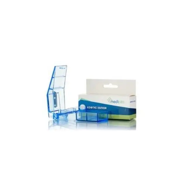 Medipills Κόφτης Χαπιών με Θήκη Αποθήκευσης, Μπλε, 1τμχ
