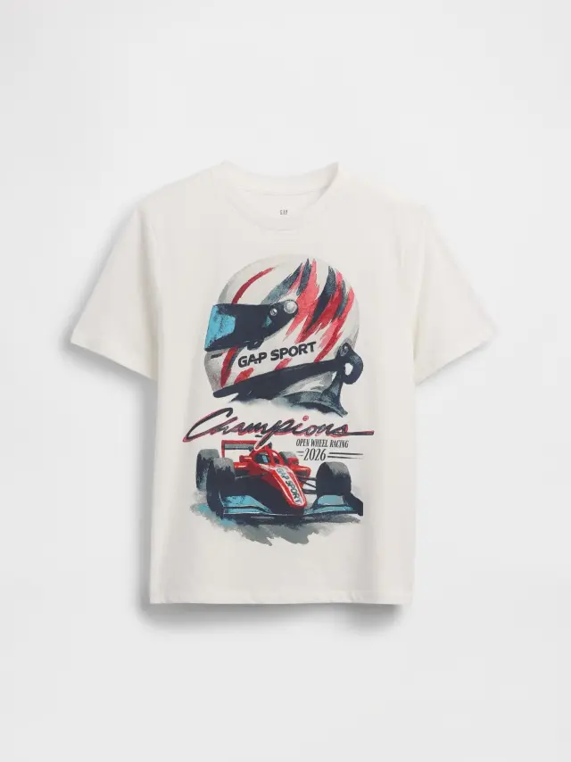 Παιδική Μπλούζα με Σχέδια Racing off white