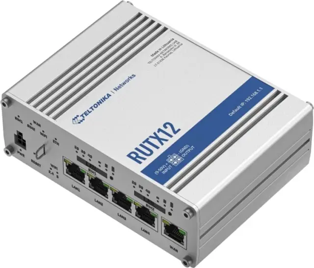 Teltonika RUTX12 Industrial cellular LTE Router, GPS, BT (RUTX12230000)