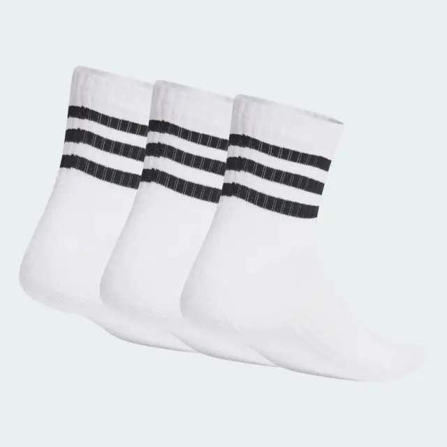 Adidas 3-Stripes Cushioned Αθλητικές Κάλτσες Λευκές 3 Ζεύγη HT3456 2