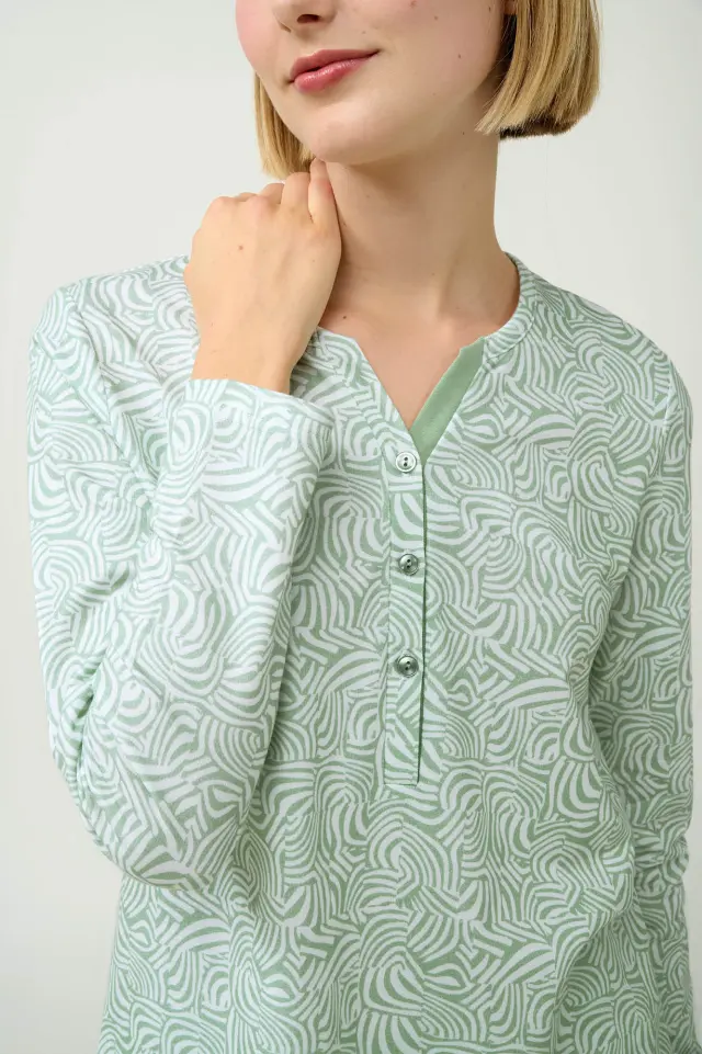Χειμερινή Γυναικεία Φούτερ Πυτζάμα Vamp 23261 GREEN FROSTY 2