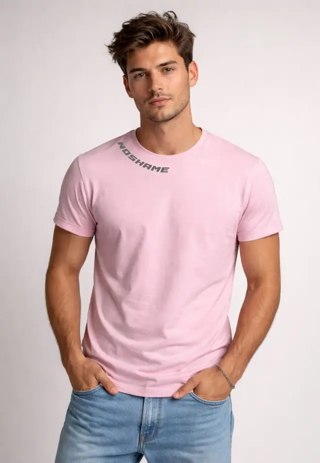 T-shirt Noshame® Ροζ με τύπωμα - 152668 - XXL