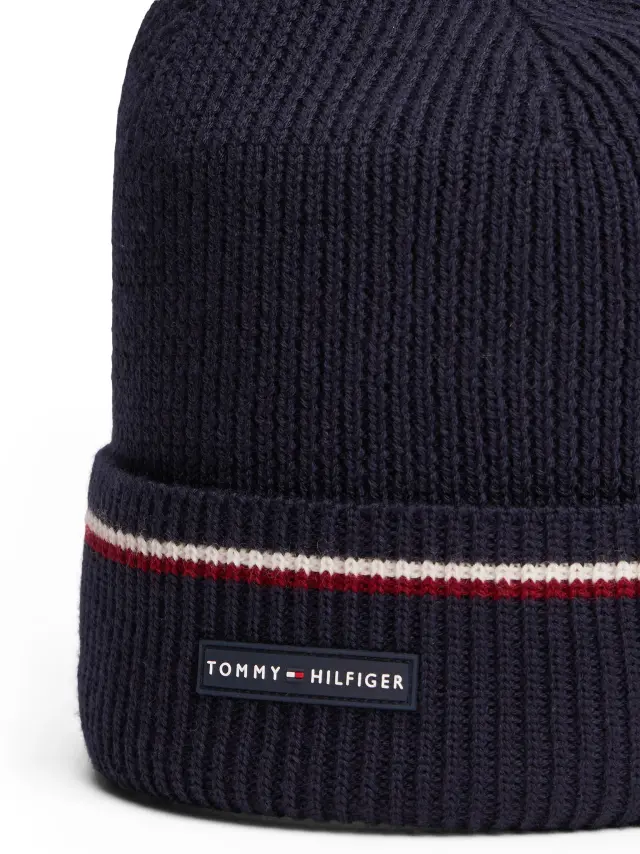 Tommy Hilfiger Ανδρικός Πλεκτός Σκούφος Σκούρο Μπλε 2