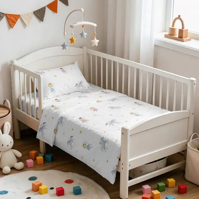 Σετ Σεντόνια Κούνιας 70x140+17 Prime Line Baby Melinen Fairies Multicolor Με Λάστιχο100% Βαμβακοσατέν