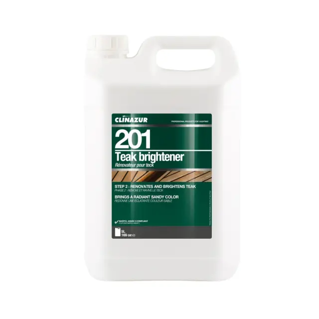 Clinazur 201 Teak Brightener Liquid Step2-Καθαριστικό Φινιρίσματος Teak Καταστρώματος 5lt
