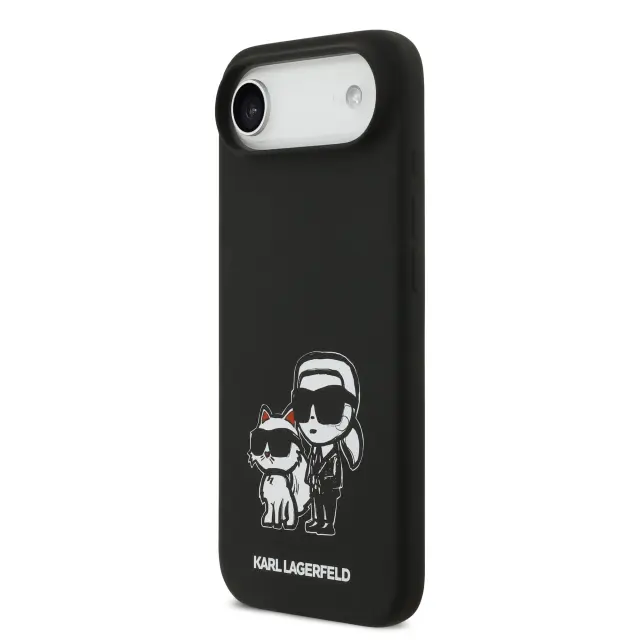 Karl Lagerfeld Liquid Silicone K&CH Sketch MagSafe Case for iPhone Air Black 2