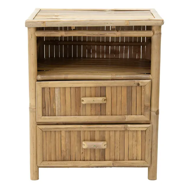 Κομοδίνο Ofra pakoworld bamboo φυσικό 56x46x69εκ 3