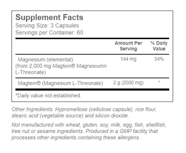 Now Foods Magtein 180 Veg Capsules 2