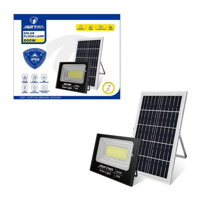 Jortan Ηλιακός Προβολέας Με Τηλεχειριστήριο LED 600W IP66- Solar Flood Lamp 0274007