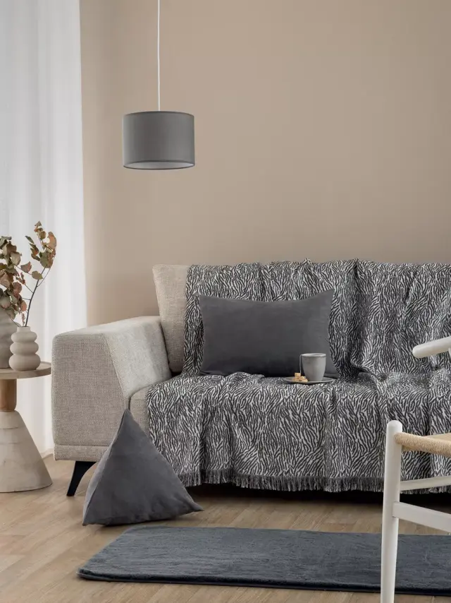 Χαλί αντιολισθητικό 120x180 Lagos Grey Γούνινο Palamaiki