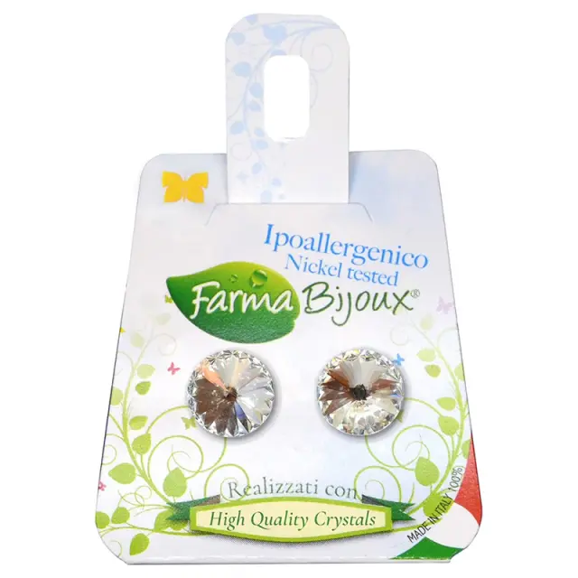 Farma Bijoux Υποαλλεργικά Σκουλαρίκια Κρύσταλλα Στρογγυλά 10mm (BE38C01)
