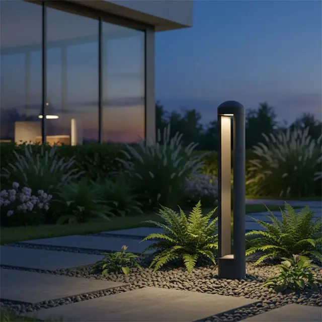 LED Gremo Μοντέρνο Φωτιστικό Κολωνάκι Κήπου Γκρι Ανθρακί Ματ 7W KLV-101-0122
