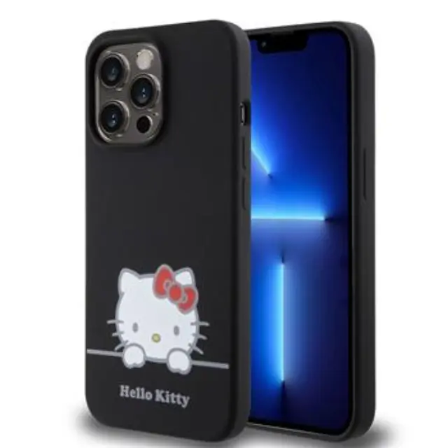 Hello Kitty Liquid Silicone Daydreaming Logo Case for iPhone 13 Pro Black