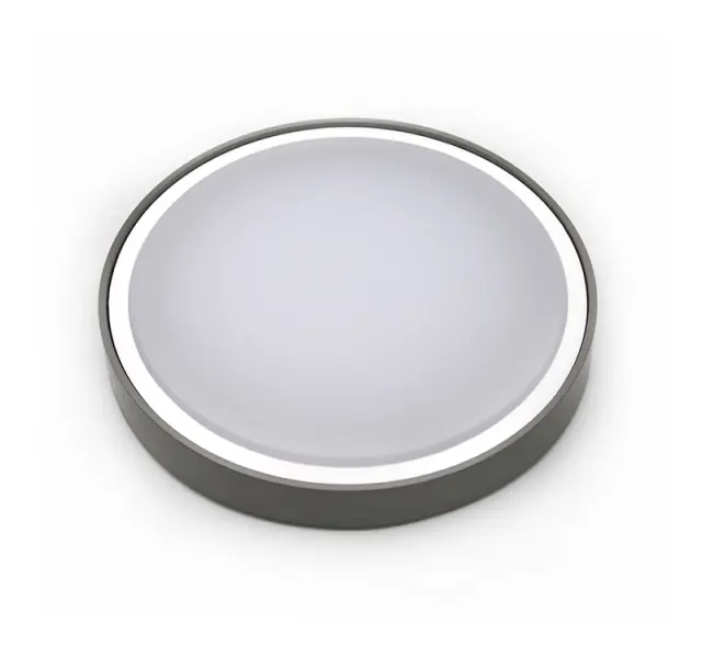 LED ΠΛΑΦΟΝΙΕΡΑ PC ΣΤΡΟΓΓΥΛΗ Φ360mm 28W 4000K IP65 ΓΚΡΙ