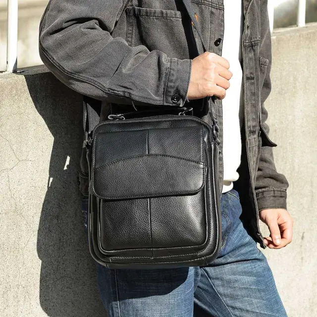 Ανδρική Δερματίνη Τσάντα Ώμου Cardinal 601 μαύρο - One Size 2