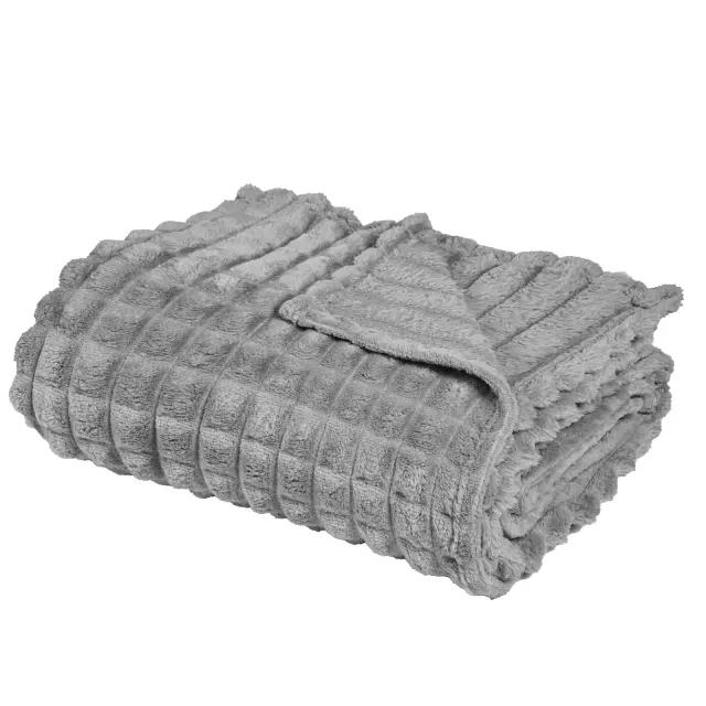 Κουβέρτα Καναπέ 130x170 330gsm Fleece Das Home 1389 Grey 100% Πολυέστερ 2