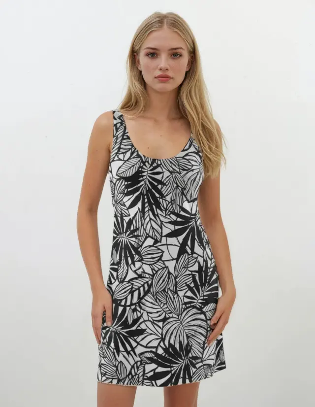 B190 - Type - BEACHWEAR BLACK FLOWER - S